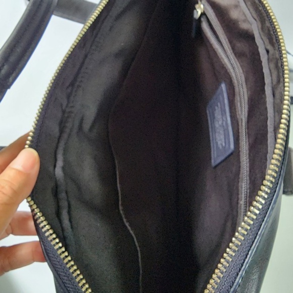 Coach Metropolitan Slim Briefcase Grey Black Leather Laptop Bag Messenger - Picture 5 of 14